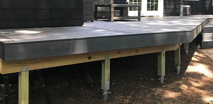 decking foundation with U ground screws